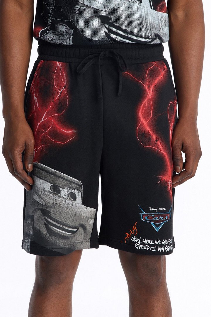 Cars LMQ All Over Print Relaxed Sweat Short - Black