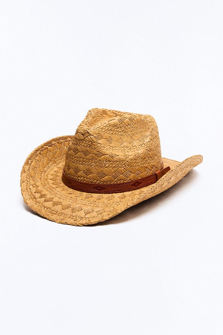 Dust Trail Straw Cowboy Hat - Natural