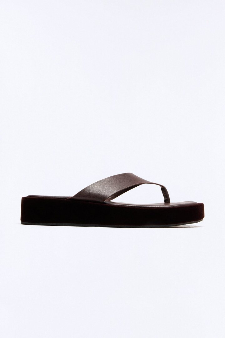 Chels Platform Flip Flops - Chocolate