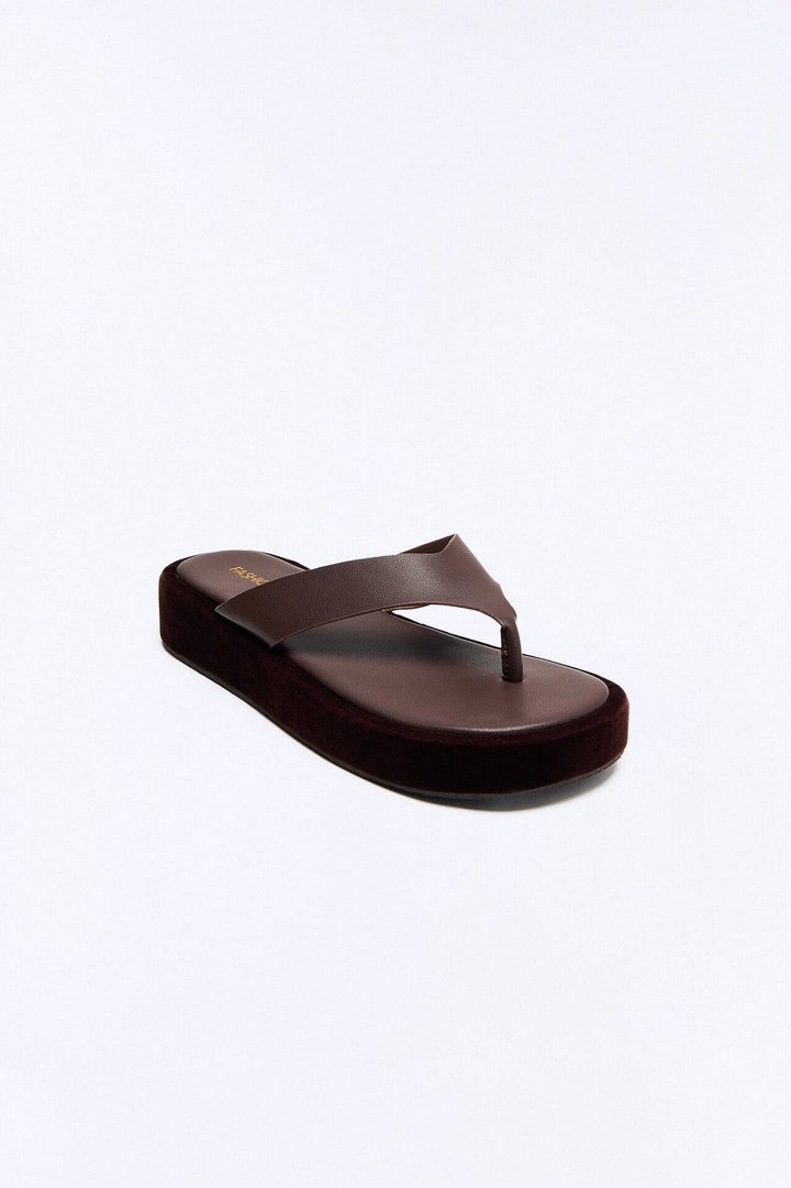 Chels Platform Flip Flops - Chocolate