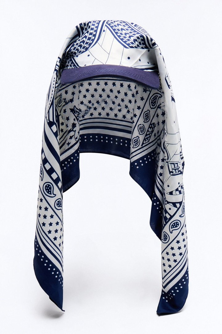 Feeling Free Visor And Head Wrap - Blue/combo