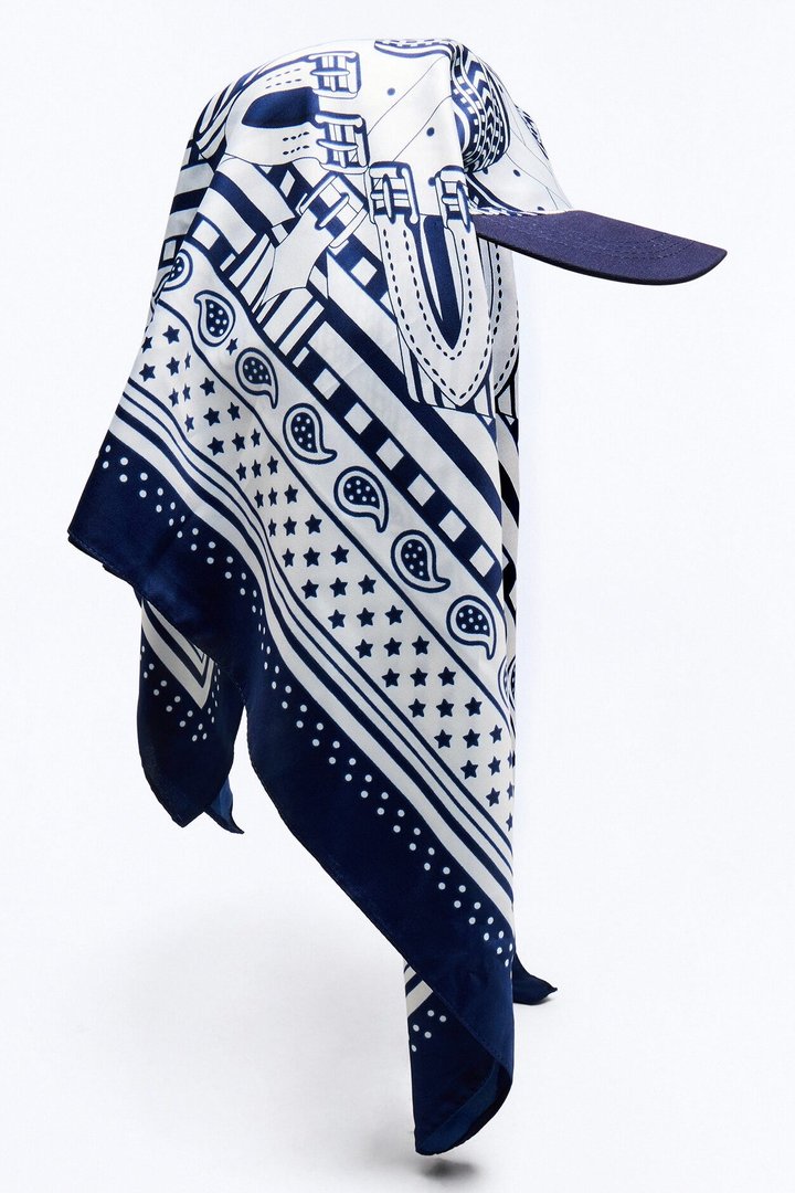 Feeling Free Visor And Head Wrap - Blue/combo
