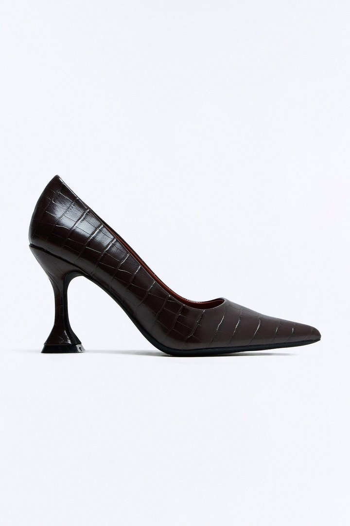 Marlowe Croc Pumps - Brown