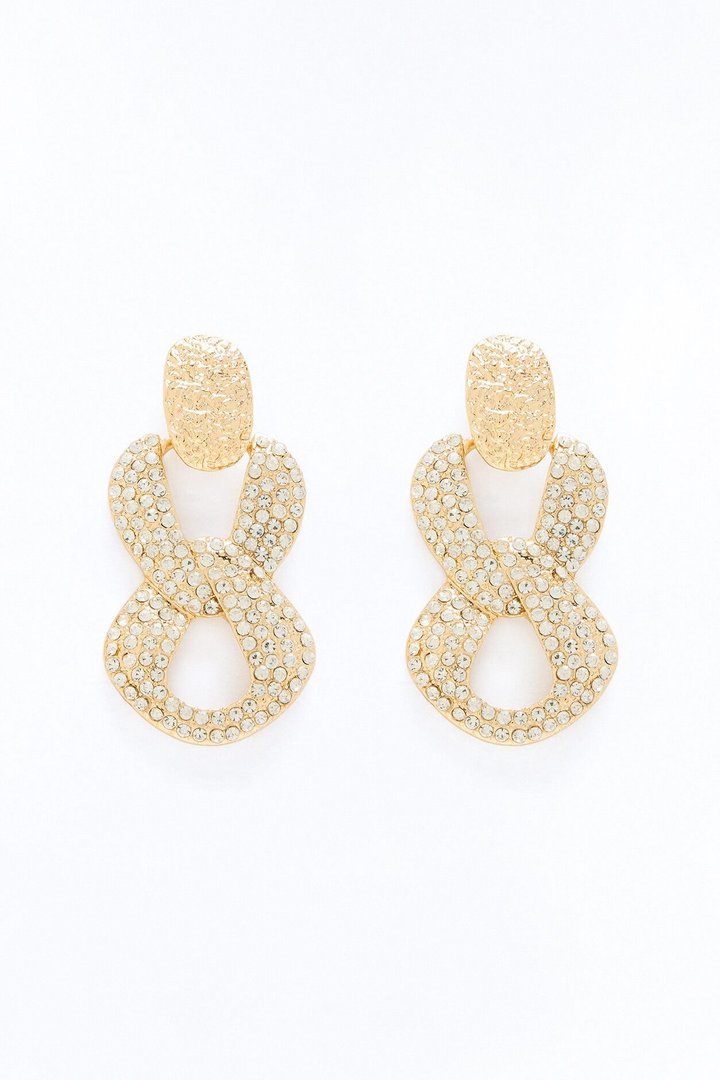 Stay Up Chain Link Drop Earrings - Gold