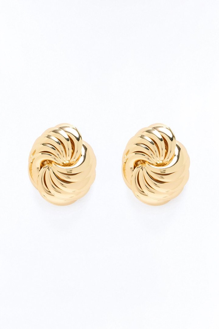 Shell Shock Stud Earrings - Gold