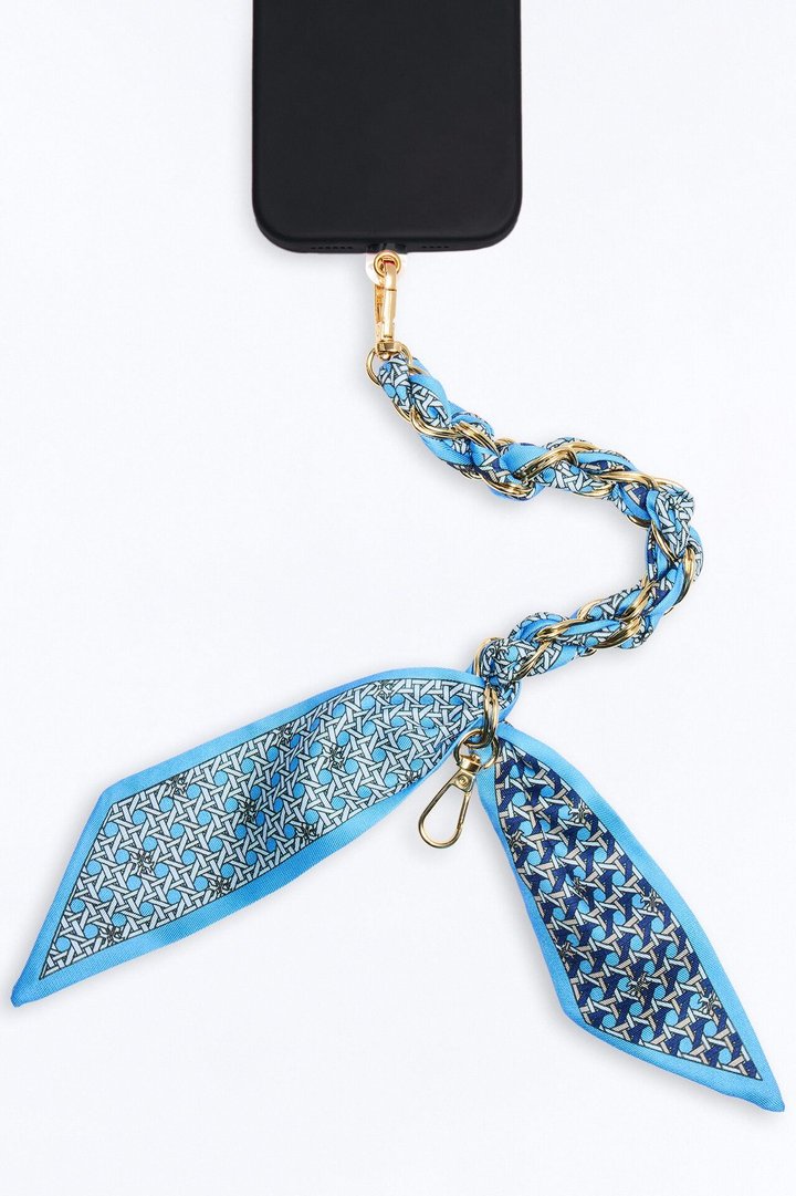 By The Water Phone Scarf Wristlet - Blue/combo