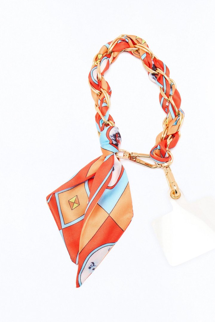 Loop Me In Phone Scarf Wristlet - Orange/combo