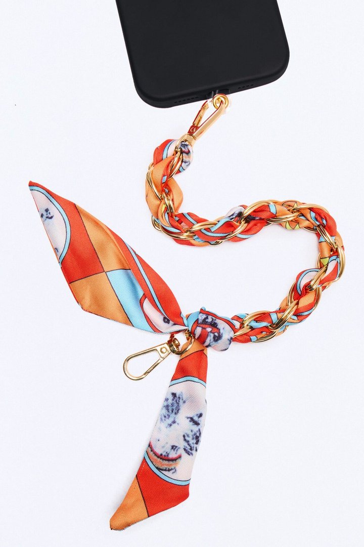 Loop Me In Phone Scarf Wristlet - Orange/combo