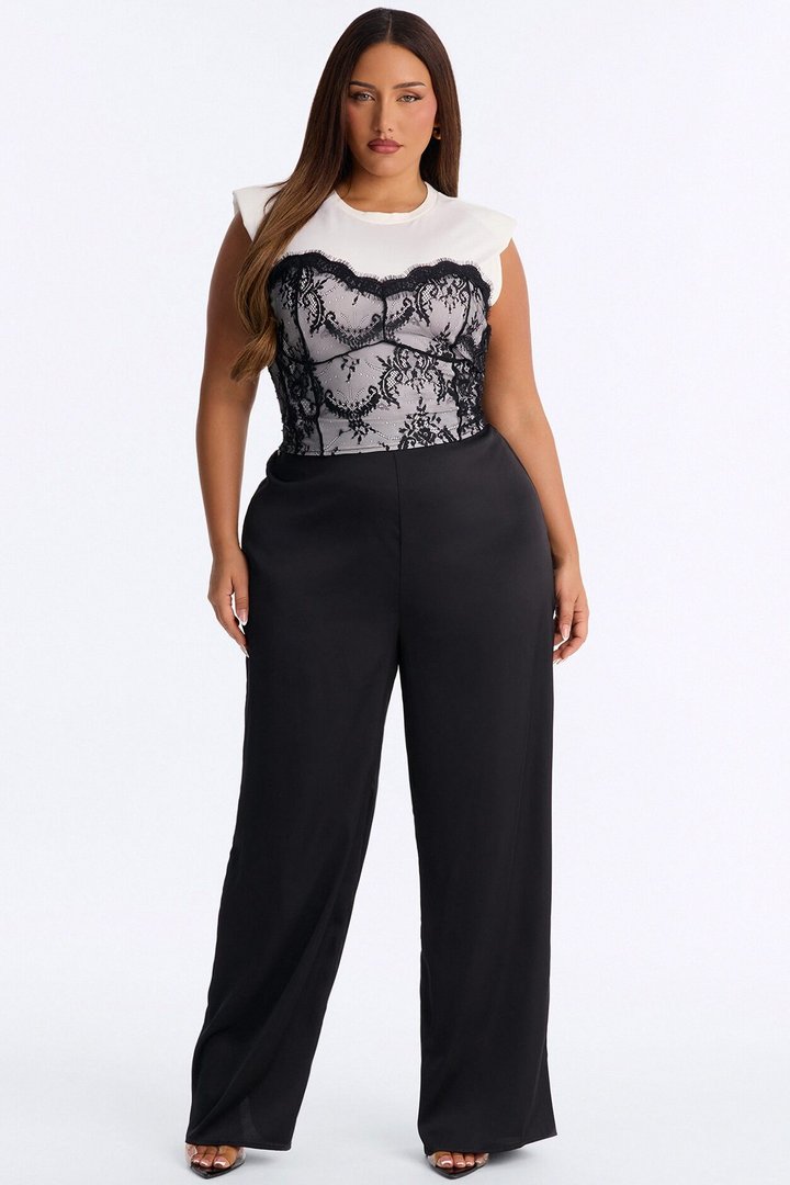 Lena Lace Sleeveless Top - White/combo