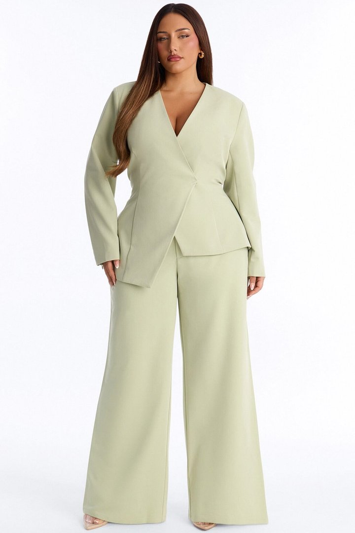 Miss Fabulous Straight Leg Trouser - Sage