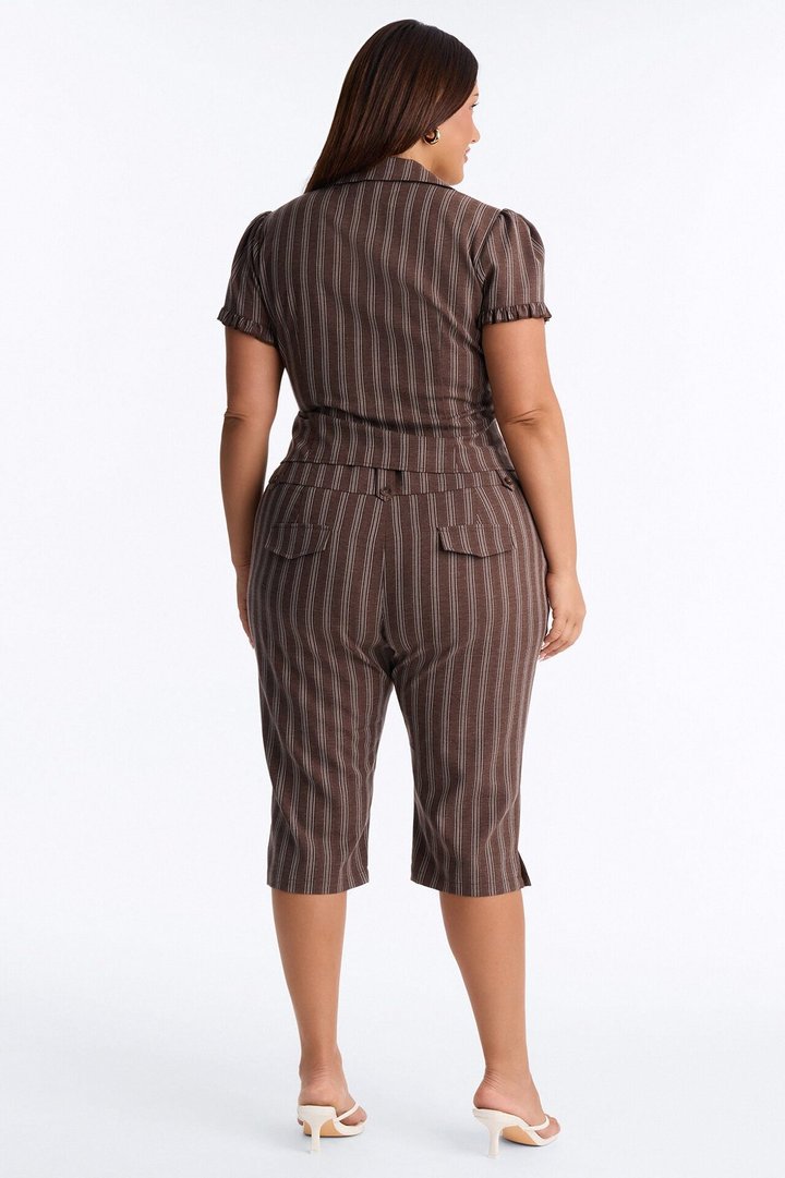 Mabel Striped Capri Set - Chocolate/Combo