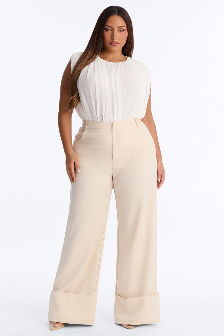 Danielle Ruched Short Sleeve Mesh Bodysuit - White