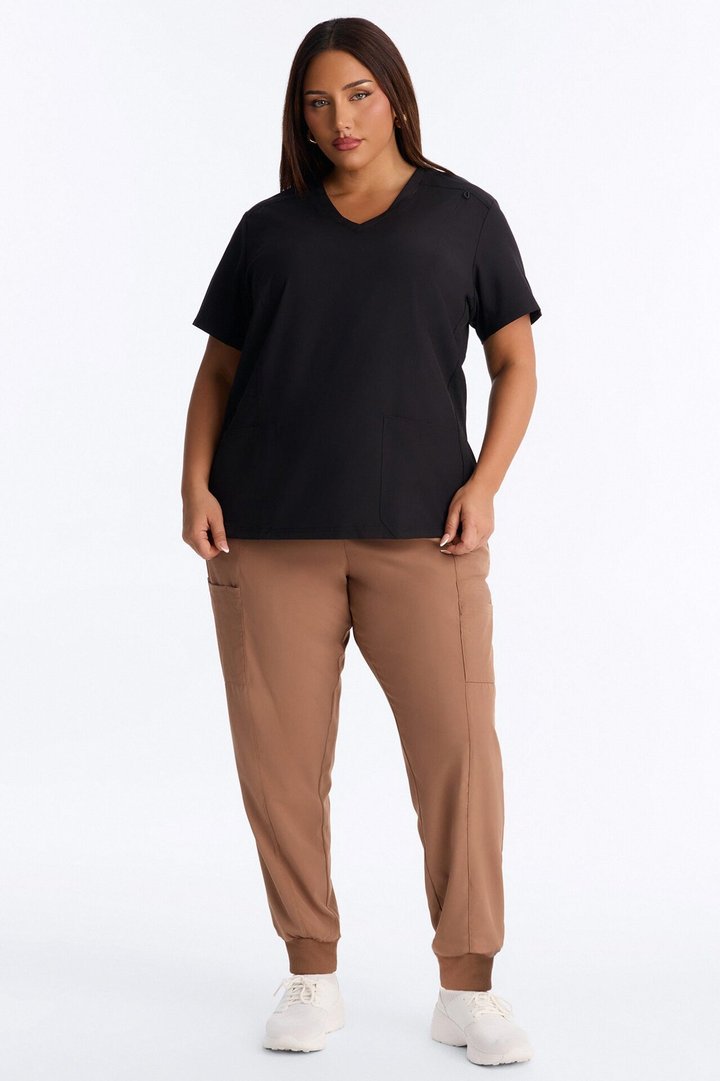 Pulse Pro 4 Way Stretch 5 Pocket Cargo Jogger Scrub Bottoms - Mocha