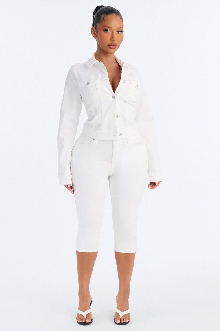 Go Getter Stretch Denim Jacket - White