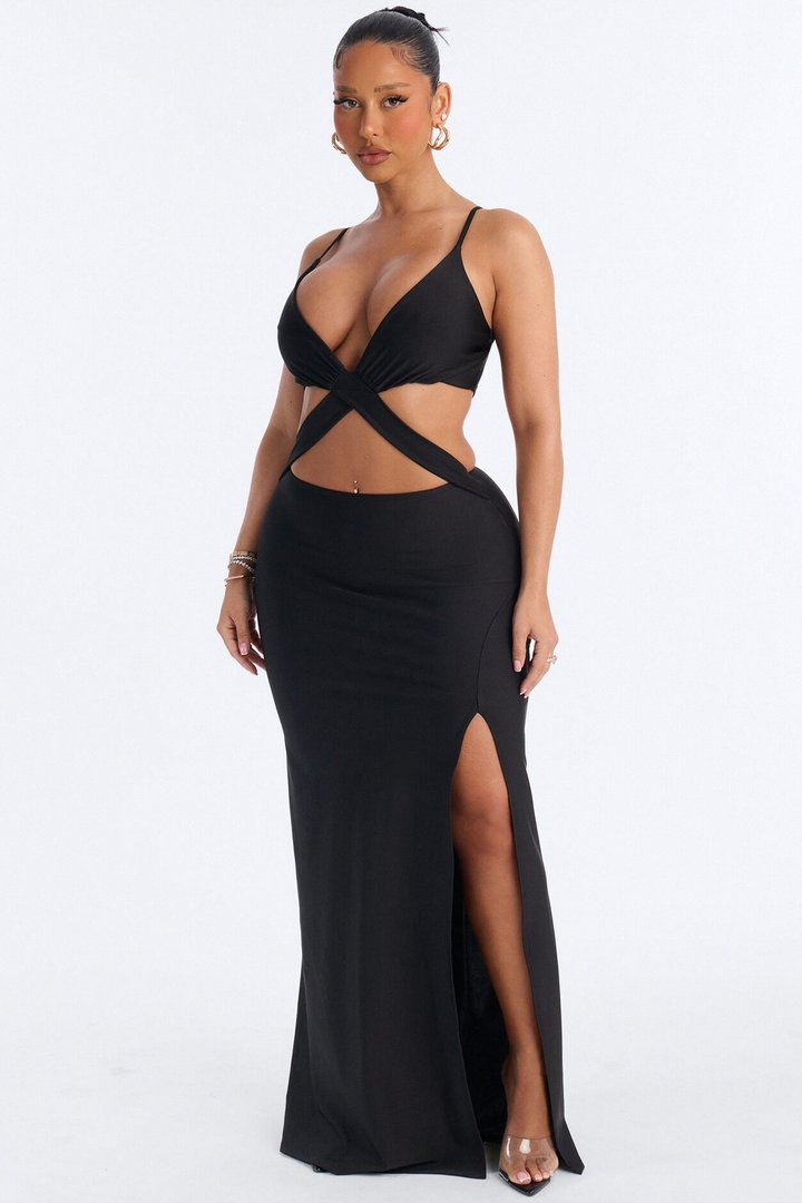 Salem Cut Out Maxi Dress - Black