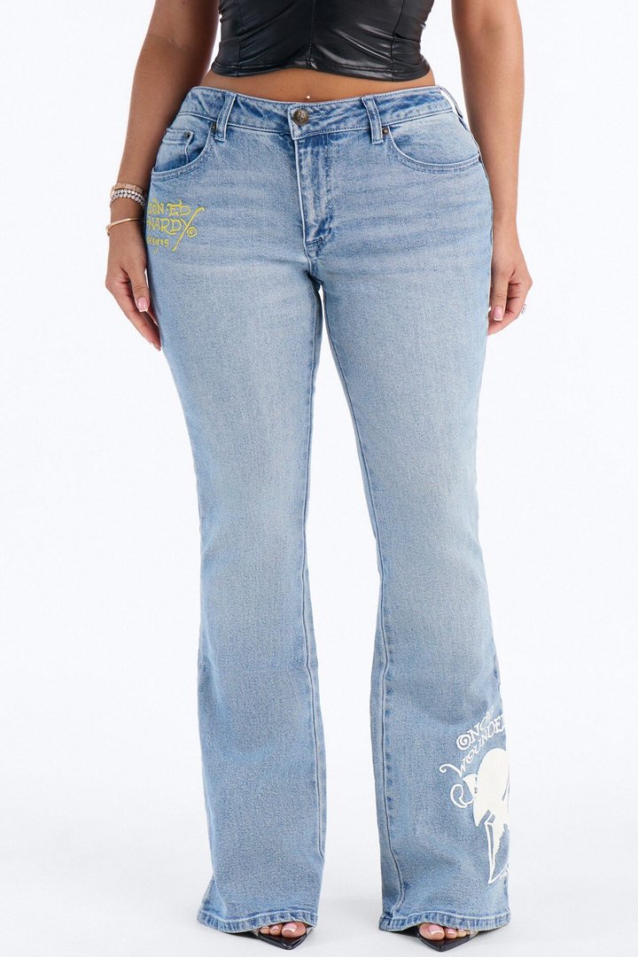 Ed Hardy Once Wounded Bootcut Jeans - Light Wash