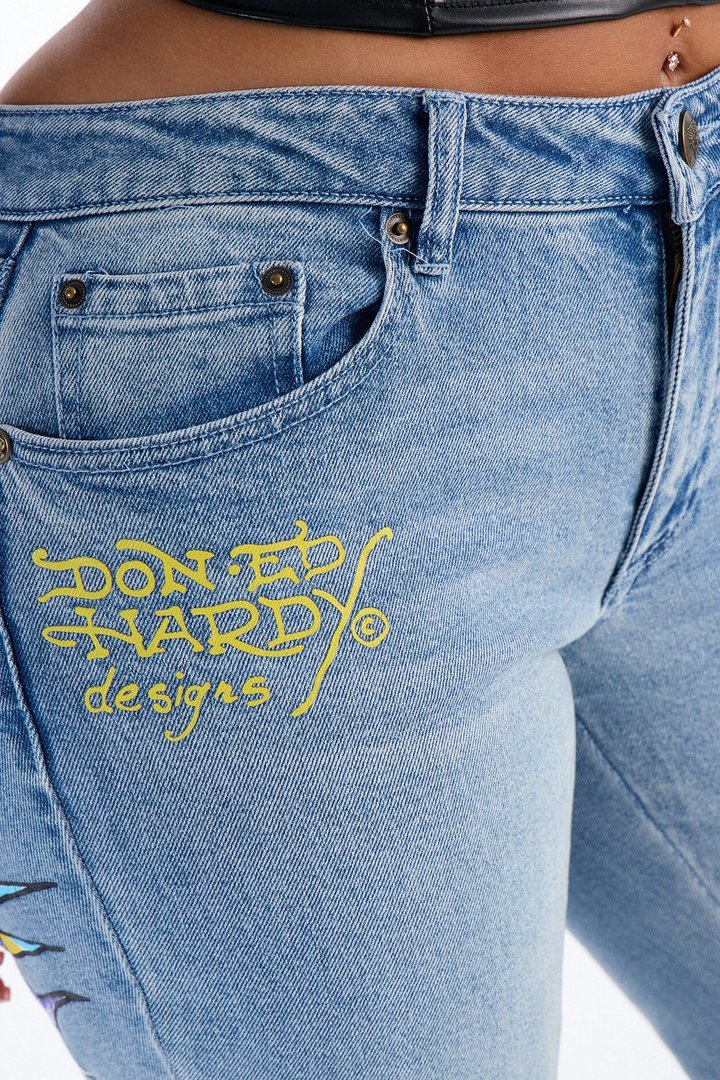 Ed Hardy Once Wounded Bootcut Jeans - Light Wash