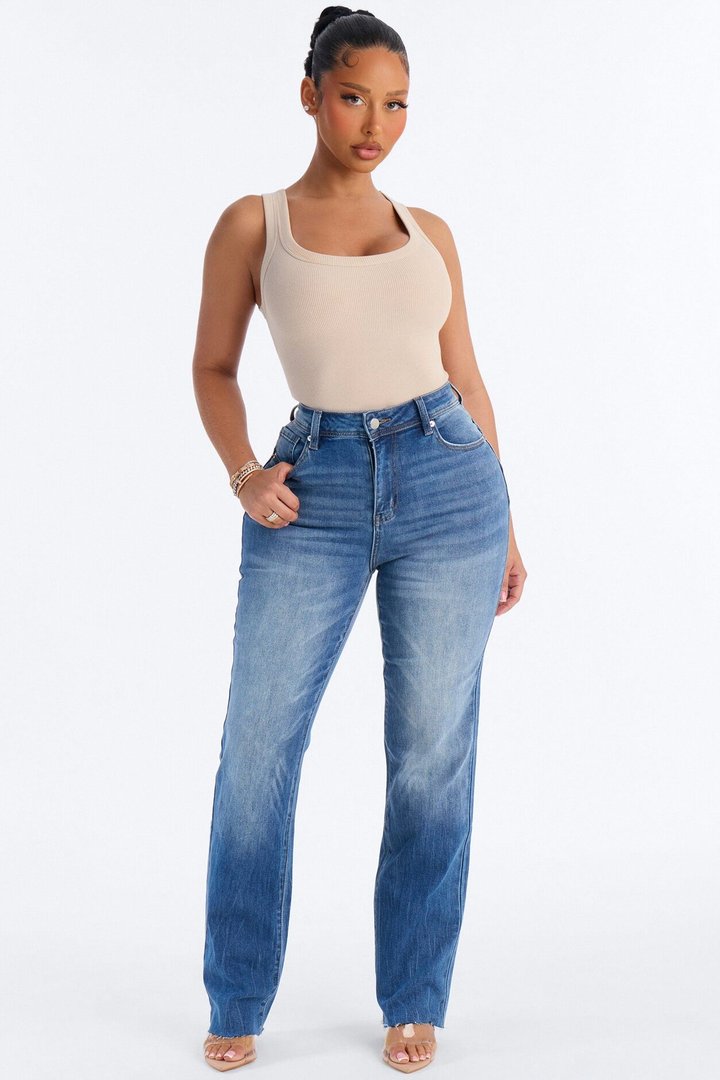 Truly Iconic Curvy Stretch Straight Leg Jeans - Dark Wash