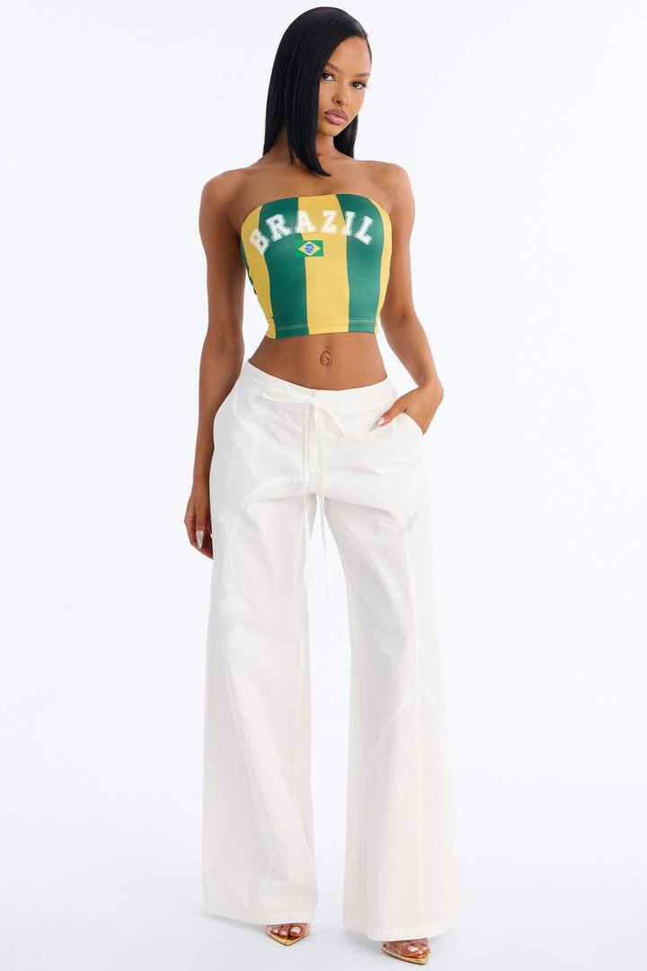Brazil Striped Tube Top - Green/combo