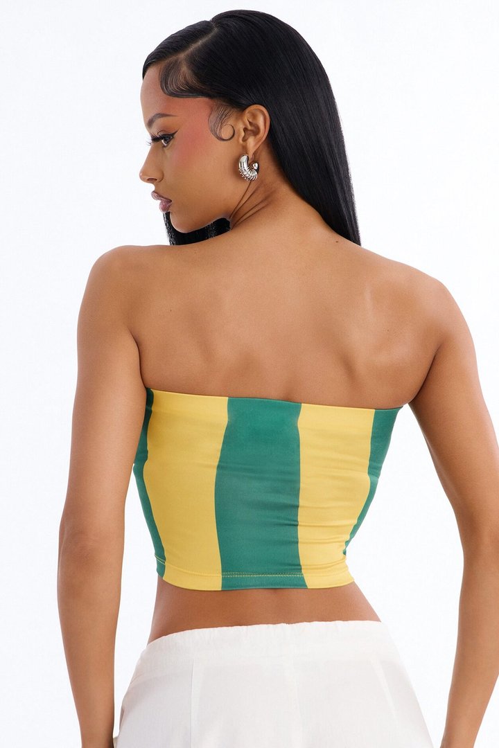Brazil Striped Tube Top - Green/combo
