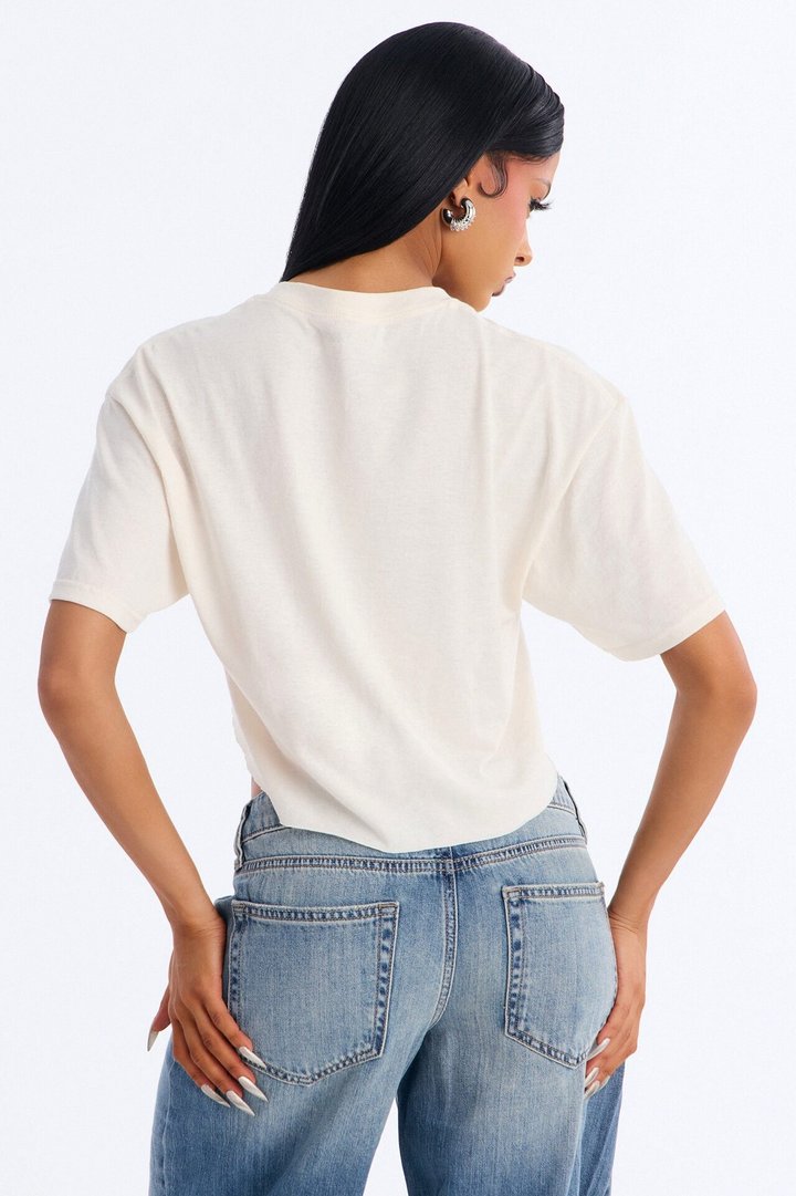 St. Tropez Cropped Baby T-Shirt - Off White
