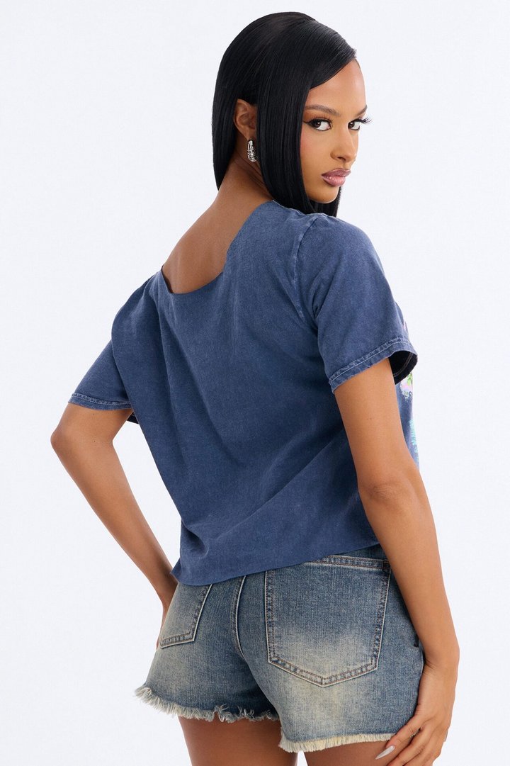 St. Barts Yacht Life Off Shoulder Top - Blue