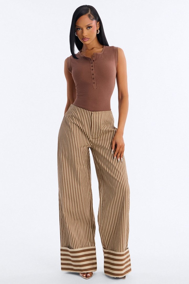 Jameson Striped Pant - Brown/combo