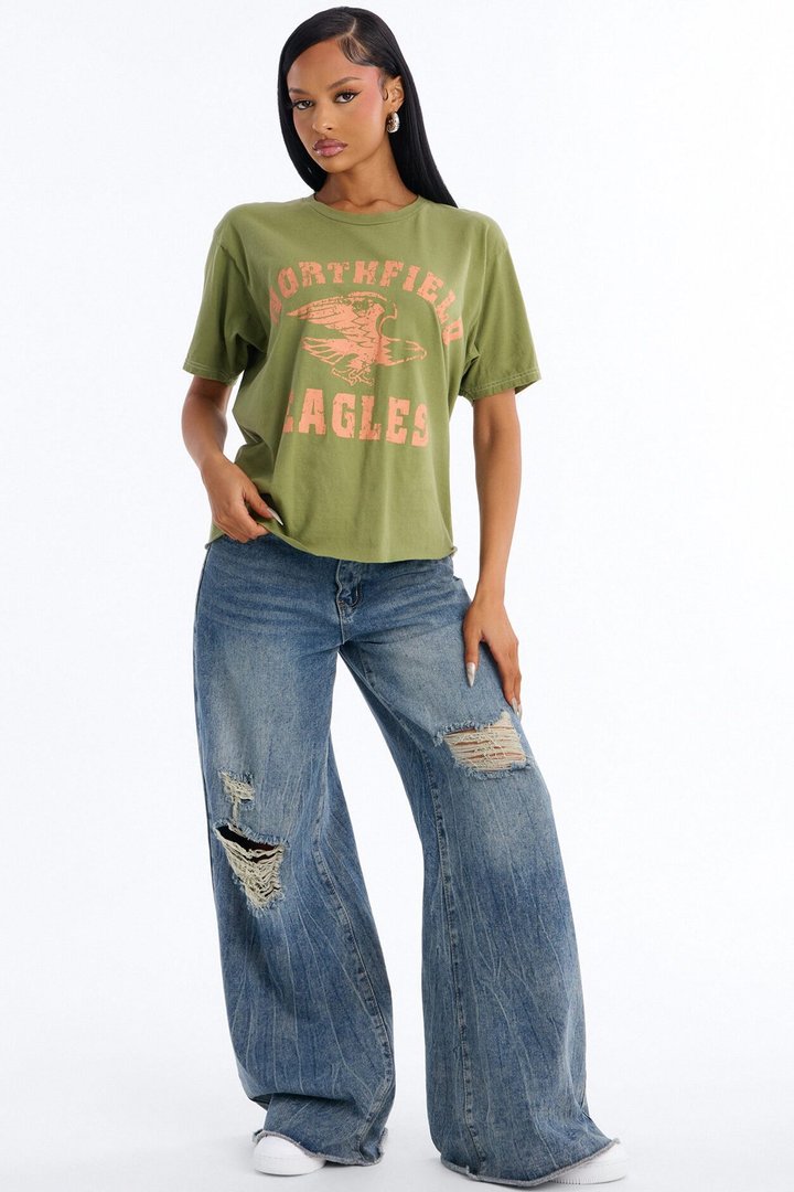 Eagles Athletic Oversized Tee - Olive