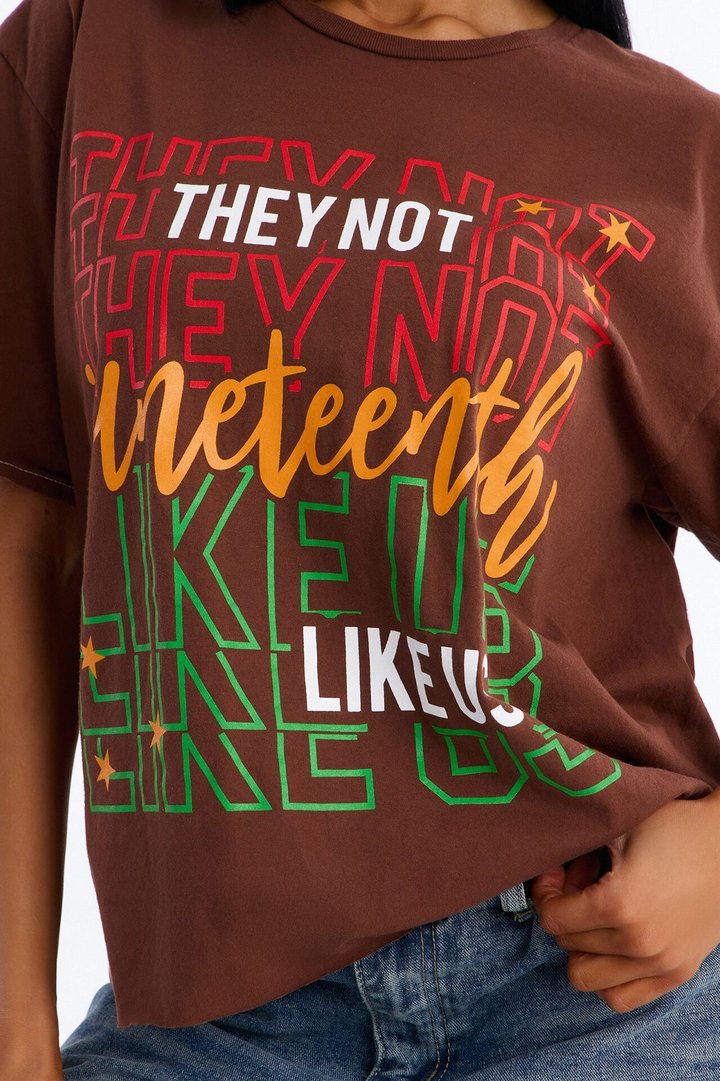 They Not Like Us Oversized Tee - Brown