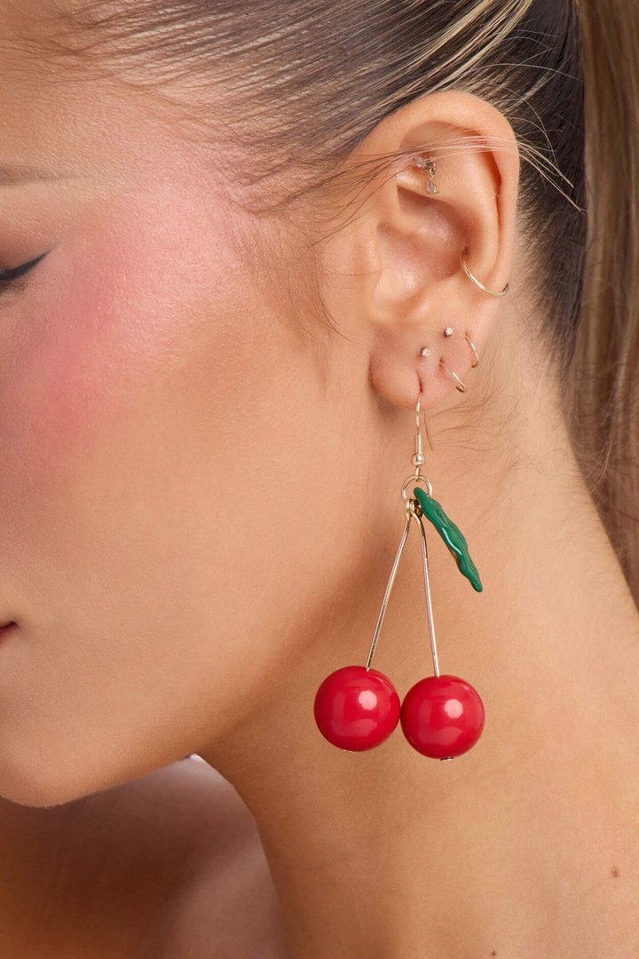 Cherry Darling Earrings - Red
