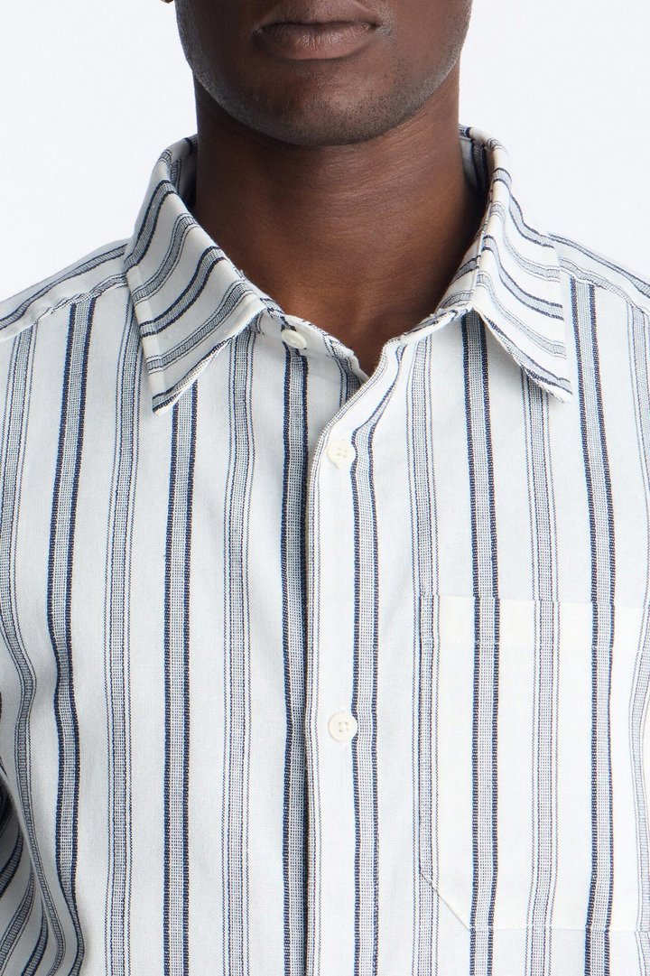 Relaxed Saltwater Stripes Button Up Shirt - White/combo