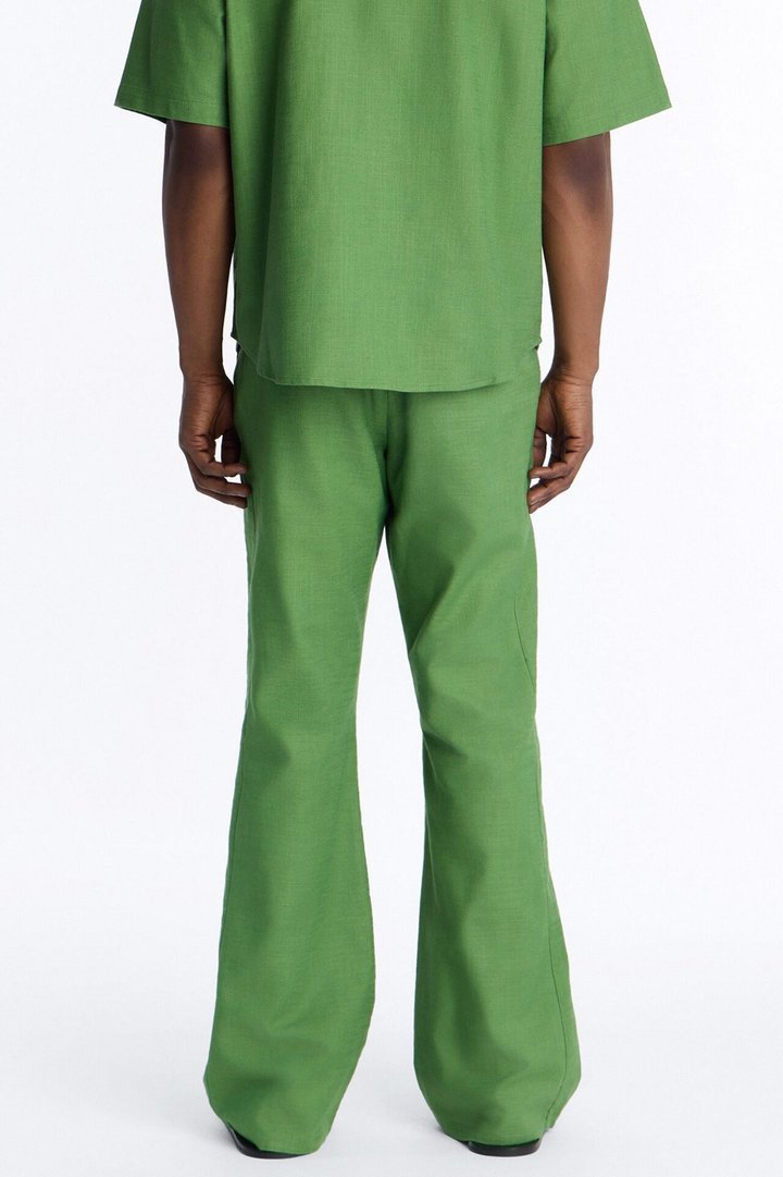 Slim Flare Sunward Coast Linen Pant - Green