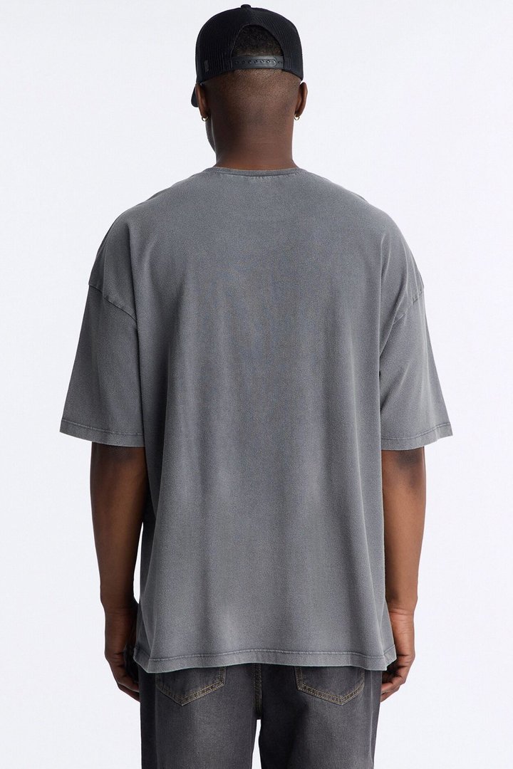 Salvation Is Free Oversized Short Sleeve Tee - Black Wash