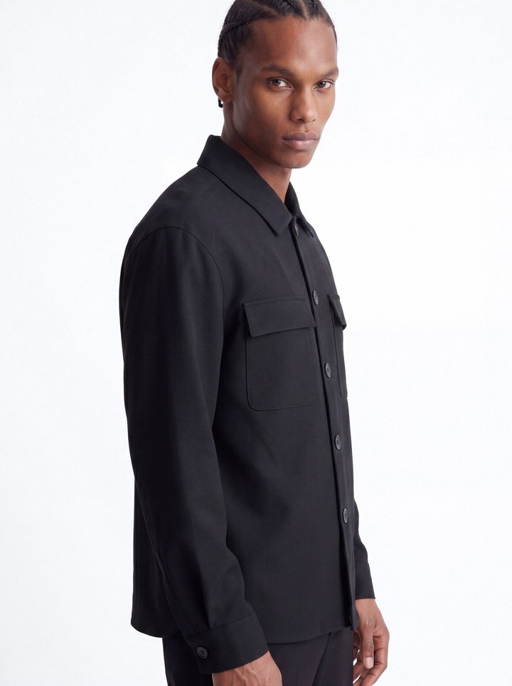 Modern Essential Relaxed Overshirt - Black