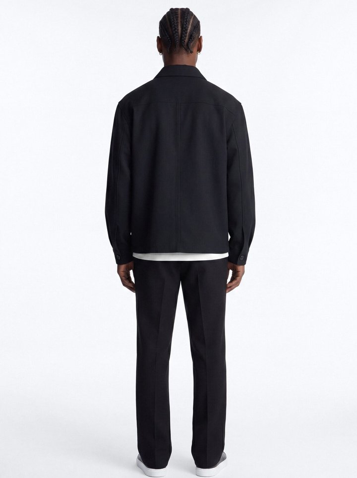 Modern Essential Relaxed Overshirt - Black