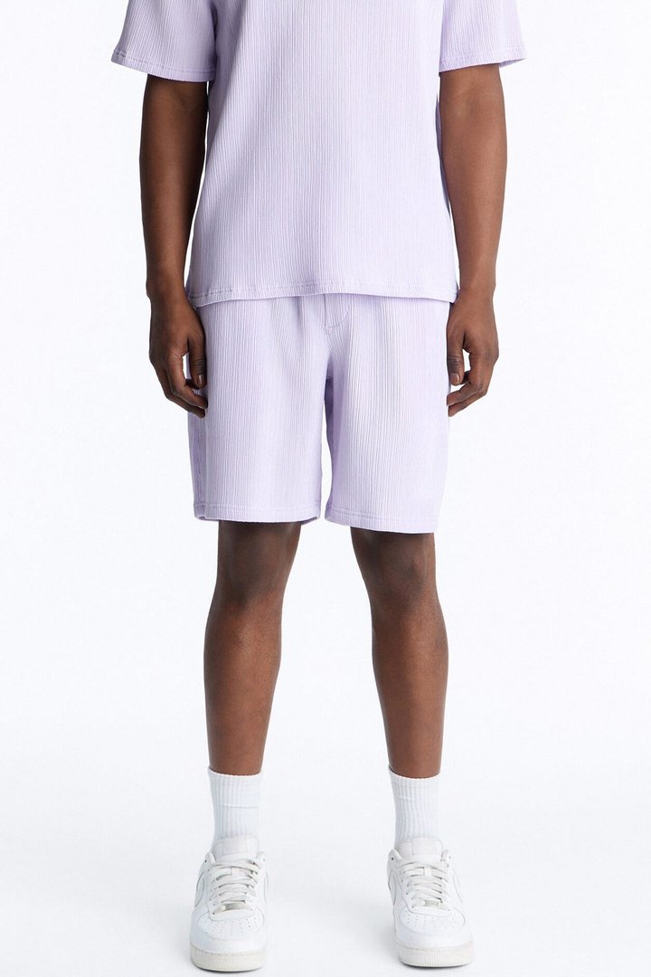 Pure Form Plisse Relaxed Short - Purple