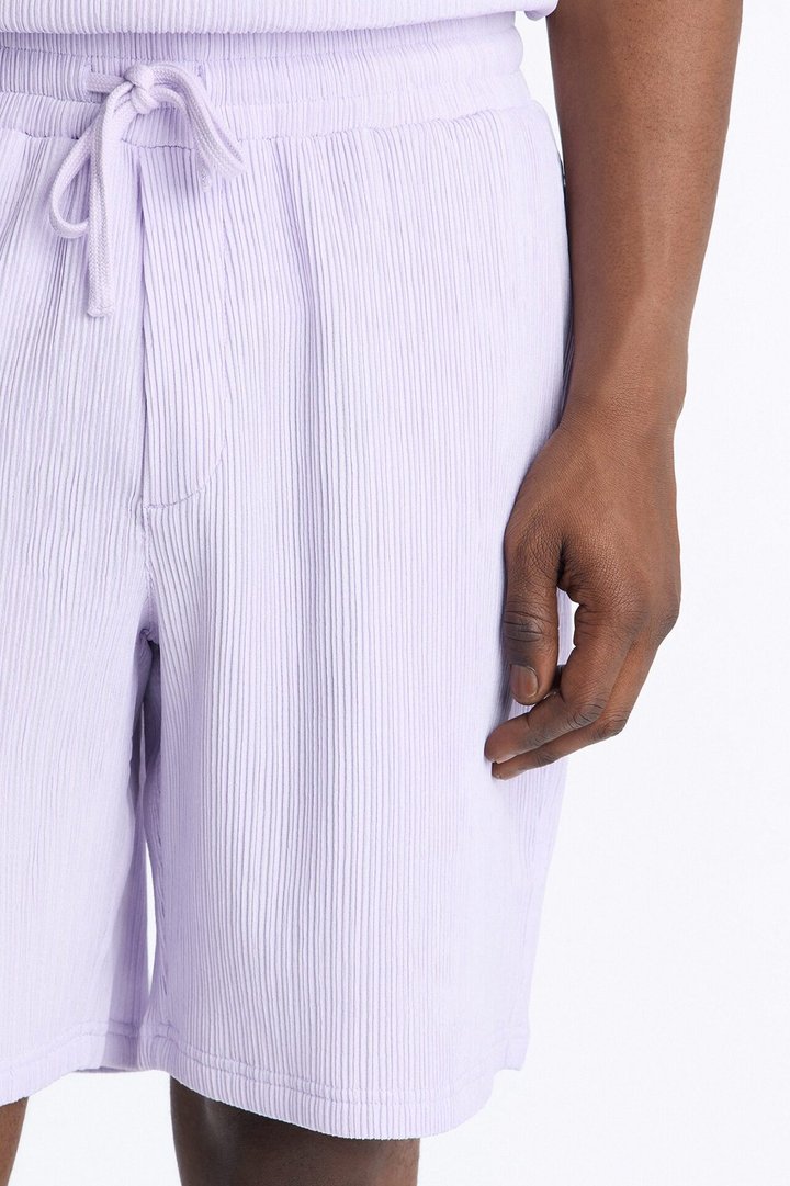 Pure Form Plisse Relaxed Short - Purple