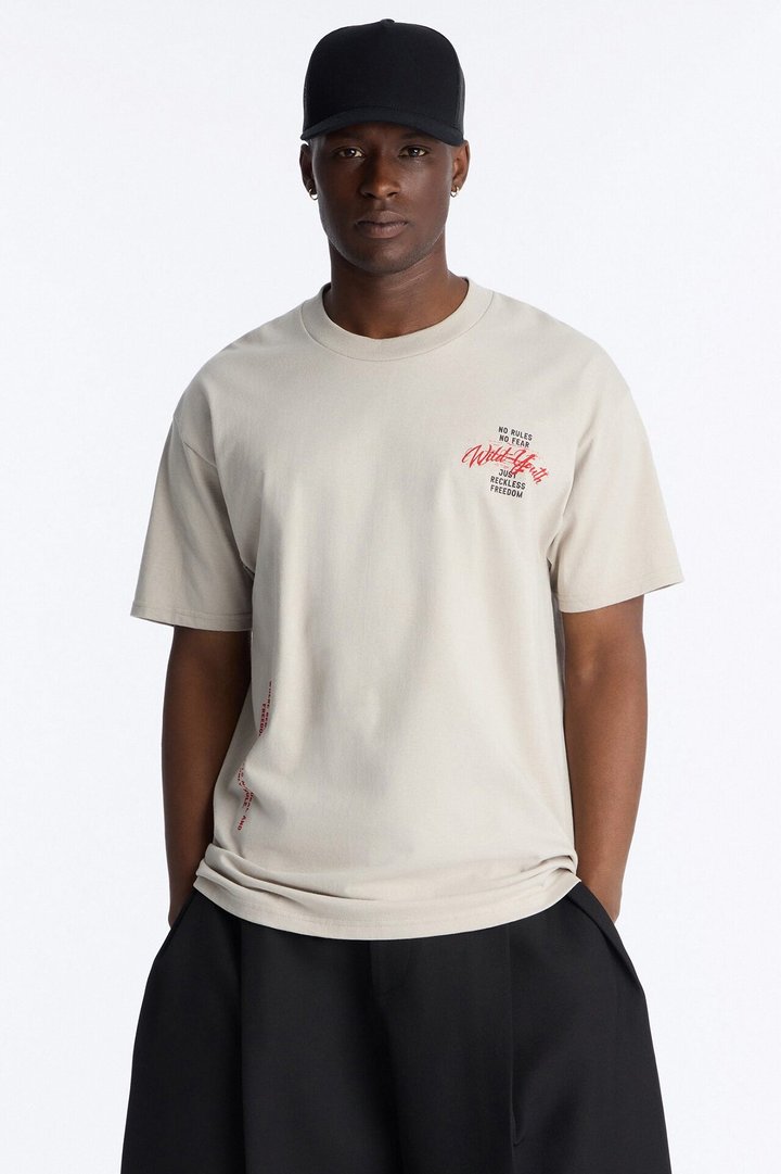Wild Youth Freedom Oversized Short Sleeve Tee - Grey