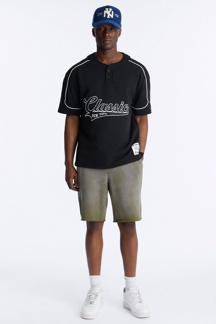 Boiler Washed Raw Hem Sweatshort - Khaki