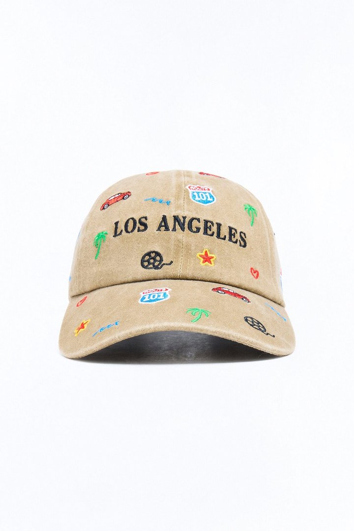 Destination LA Baseball Hat - Tan/Multi