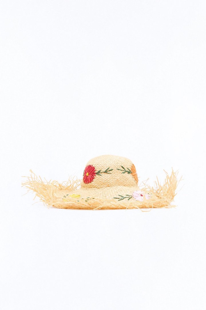 Wildflower Bloom Straw Sun Hat - Natural/Combo