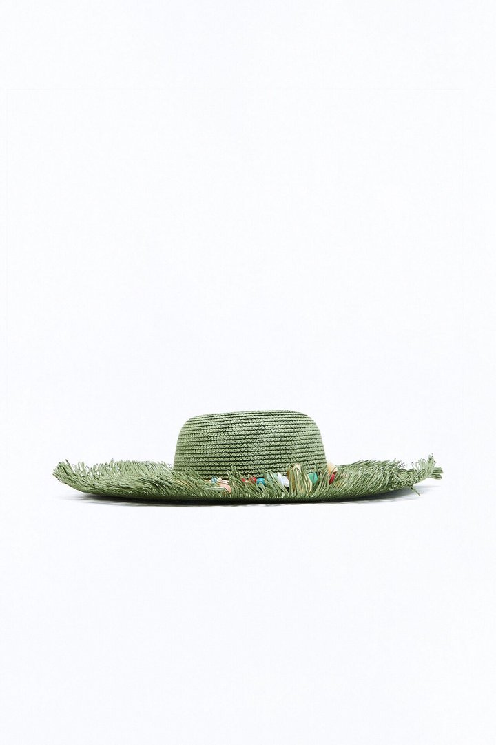 Hot Pebbles Straw Sun Hat - Green/combo