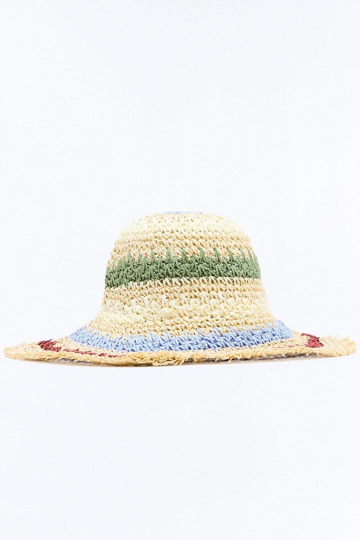 Full Circle Straw Sun Hat - Natural/Combo