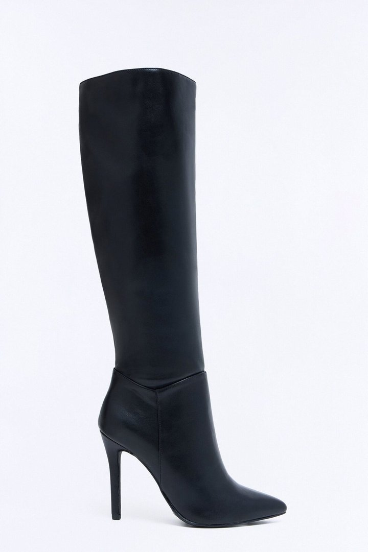 Renny Stiletto Knee High Boots - Black