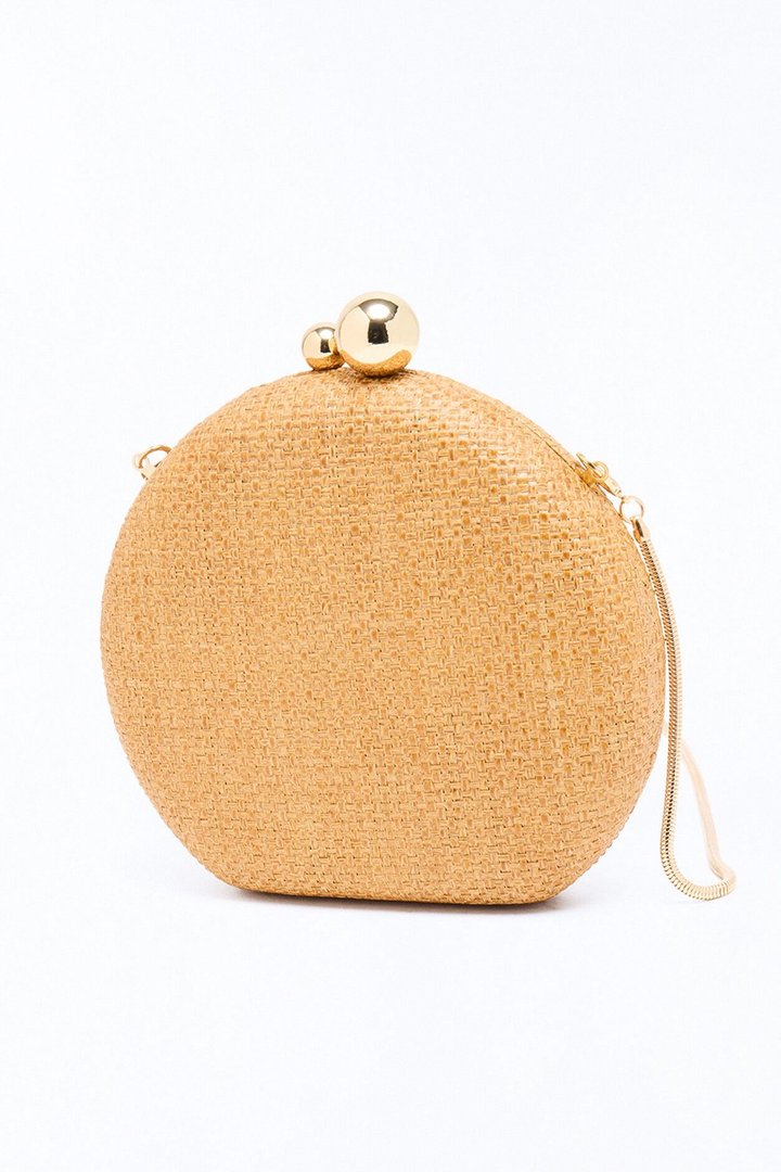 Playa Del Carmen Straw Clutch - Tan