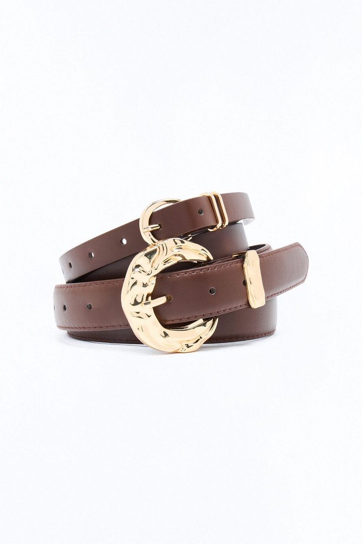 Catch Me Twice Faux Leather Belt Set - Brown