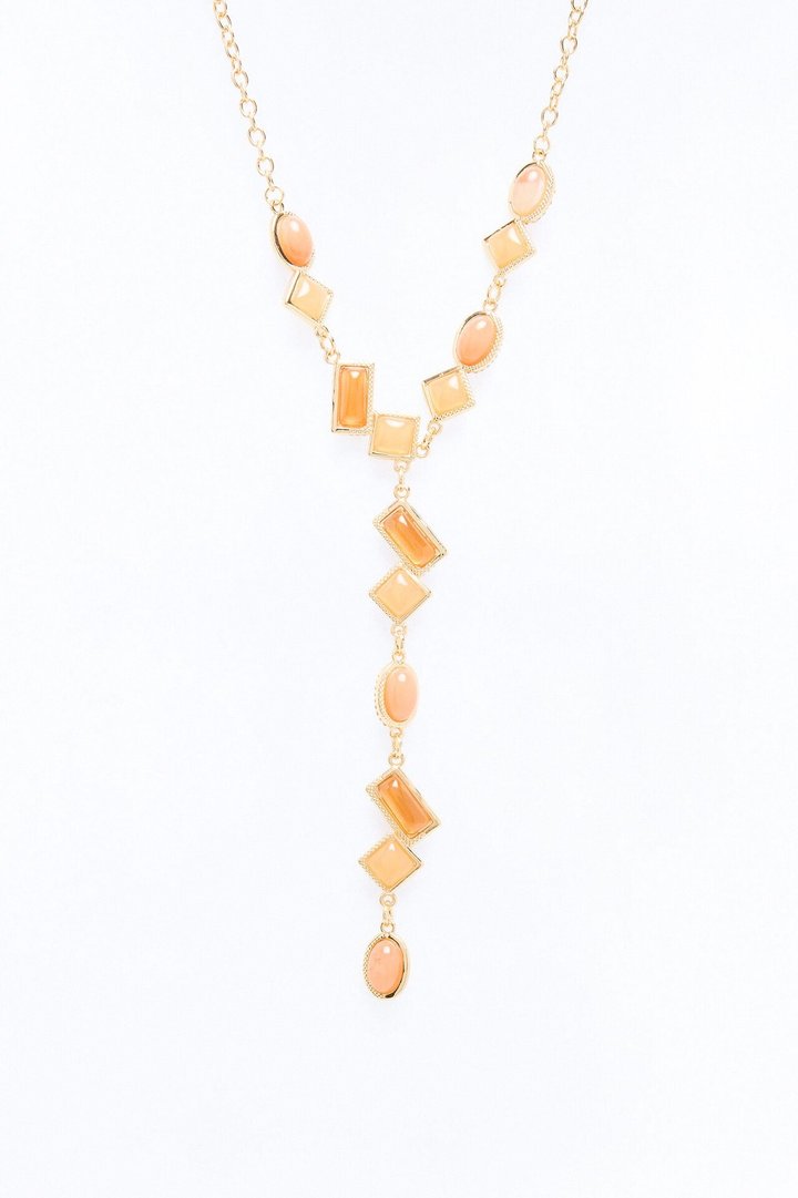 Calm Soul Jeweled Lariat Necklace - Pink/combo