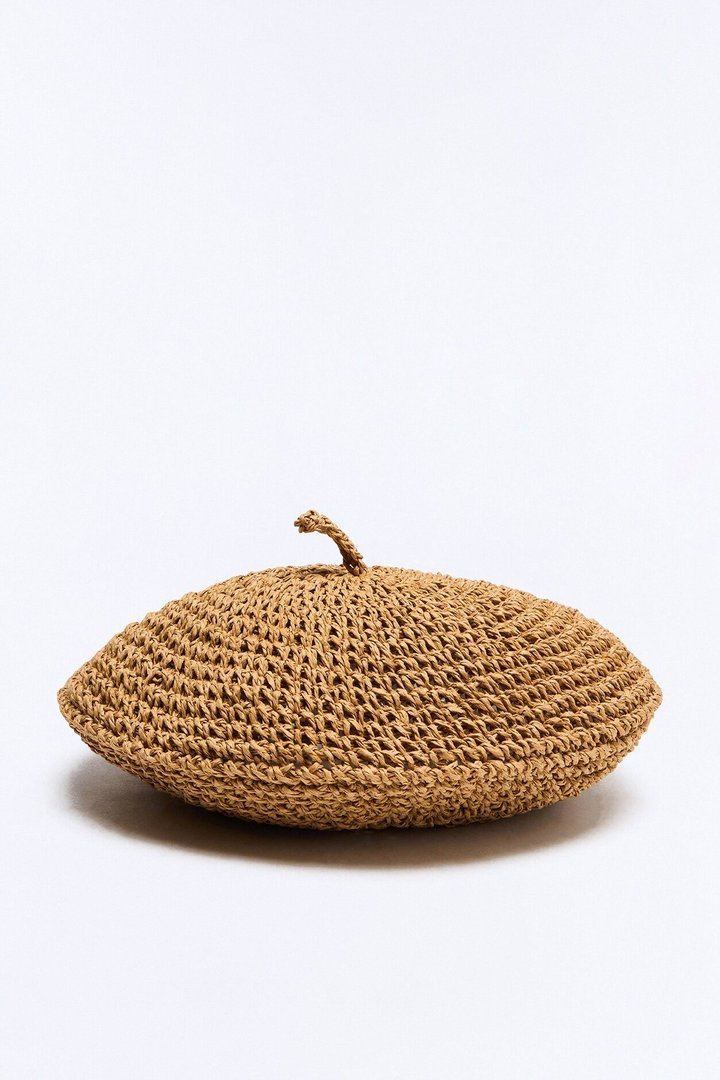Paris In Summer Straw Beret - Natural