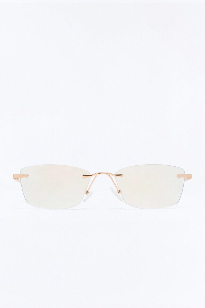 Clearview Edge Rimless Square Blue Light Glasses - Gold