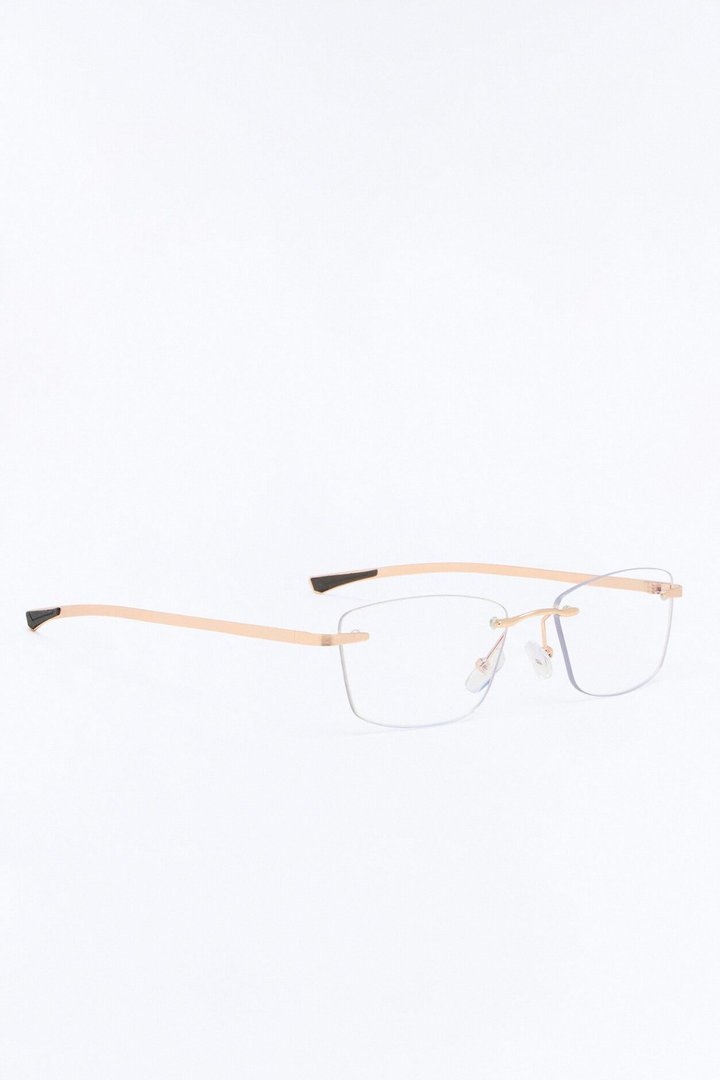 Clearview Edge Rimless Square Blue Light Glasses - Gold